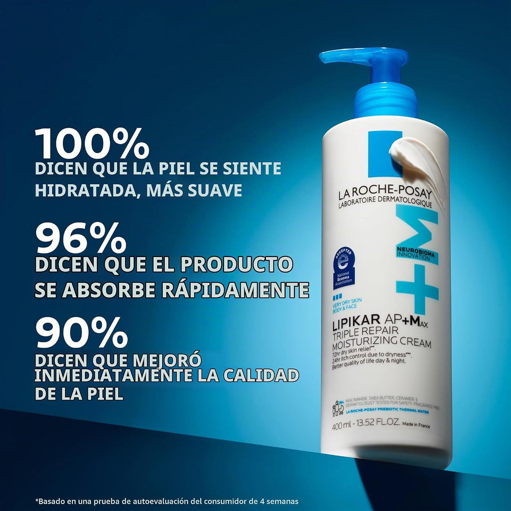 La Roche-Posay Lipikar AP+ - Crema hidratante triple reparadora, lo...
