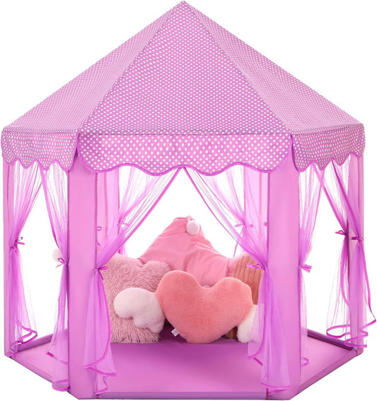Monobeach Tienda de campaña de princesa para niñas, casa de juegos...