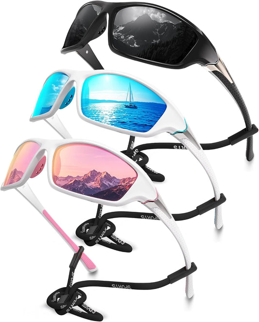 Foliful Paquete de 3 lentes de sol deportivos polarizados para homb...