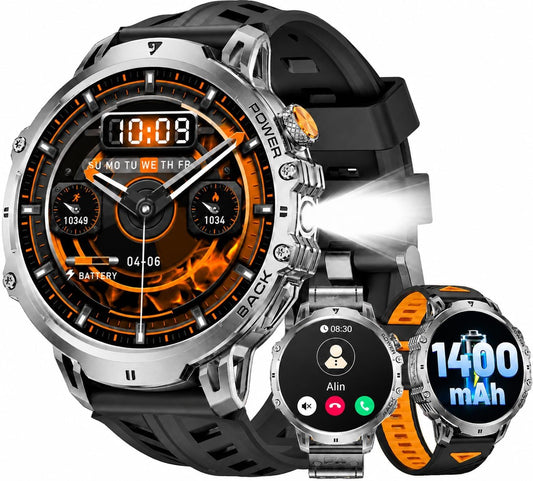 LIGE Relojes inteligentes militares para hombre (3 bandas), reloj i...