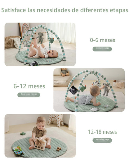 Blissful Diary Baby Play Gym Mat, tapete de juego con 6 juguetes de...