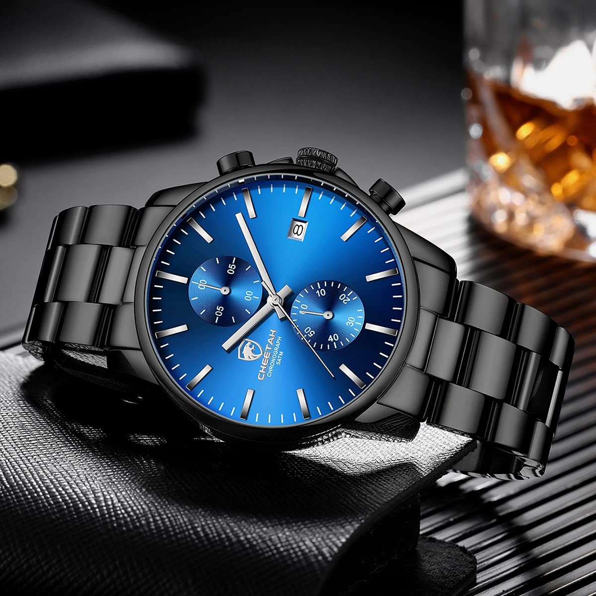 GOLDEN HOUR Fashion Business - Relojes para hombre con cronógrafo,...