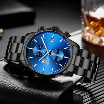 GOLDEN HOUR Fashion Business - Relojes para hombre con cronógrafo,...