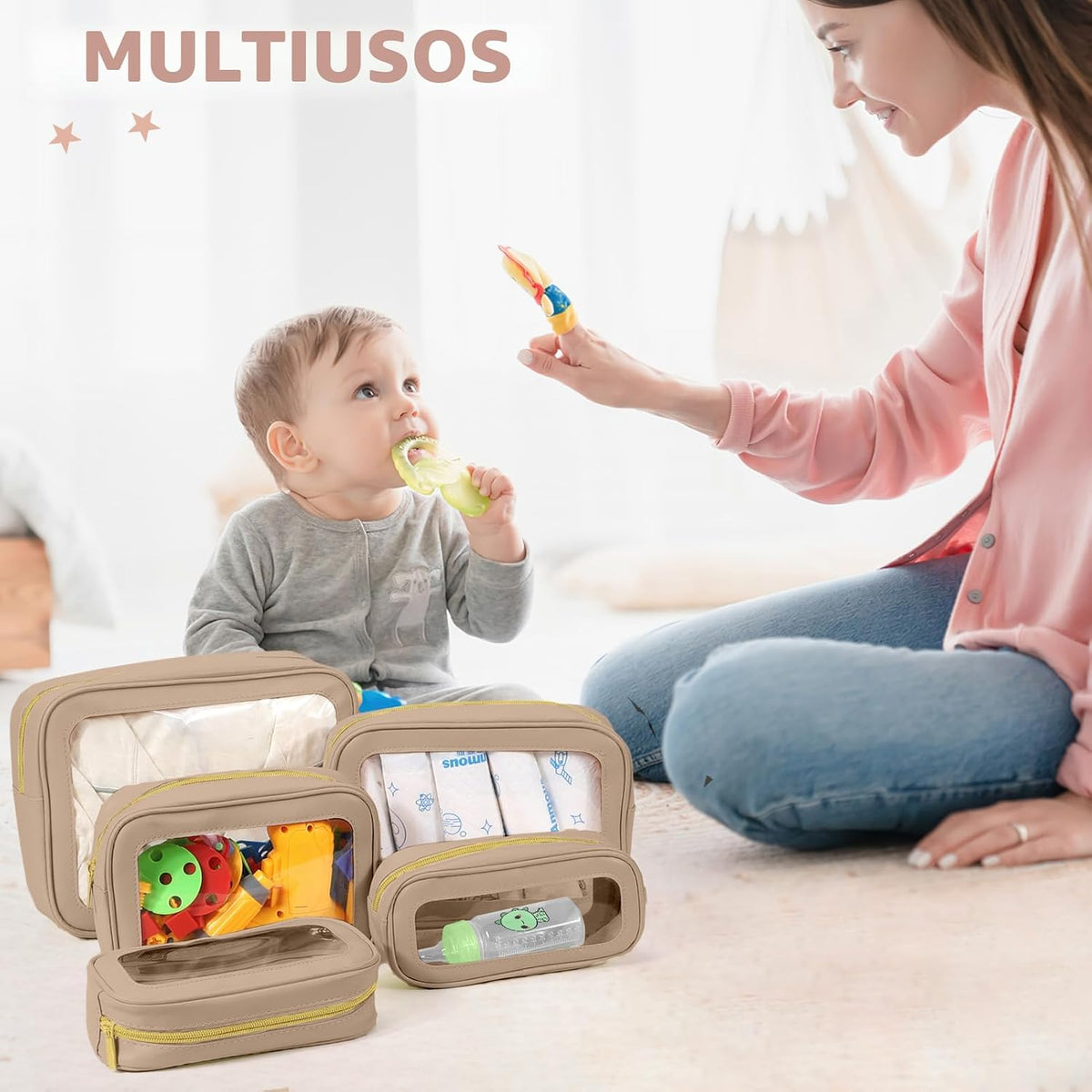 YOPCDJ Juego de 5 bolsas organizadoras para pañales, bolsa de aseo...