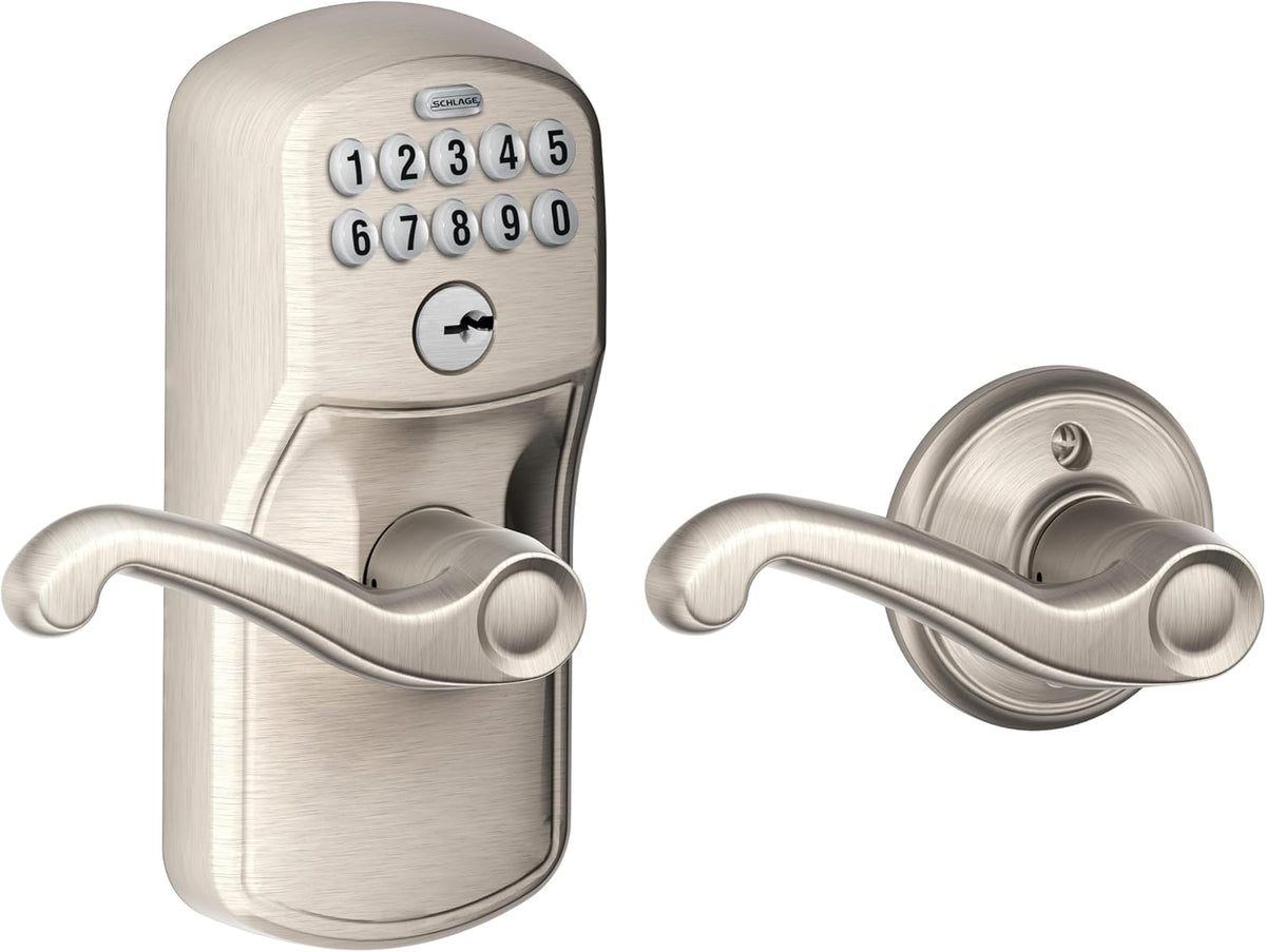 Schlage Cerradura de teclado electrónico, manija de palanca, borde...