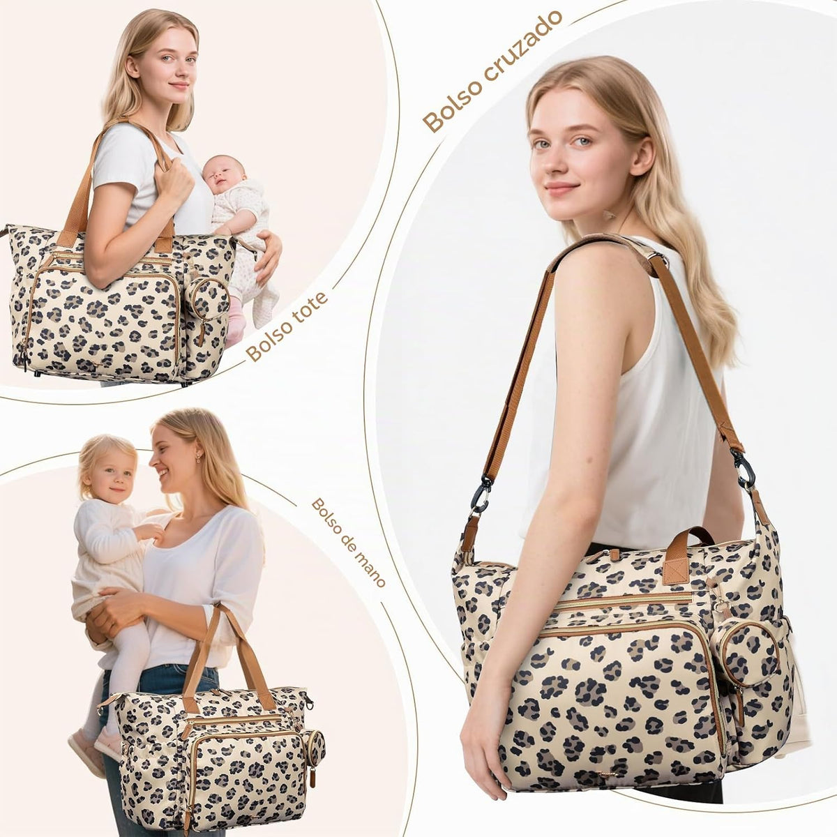 Tonyeee - Bolso para pañales, gran bolsa de pañales para bebé para...