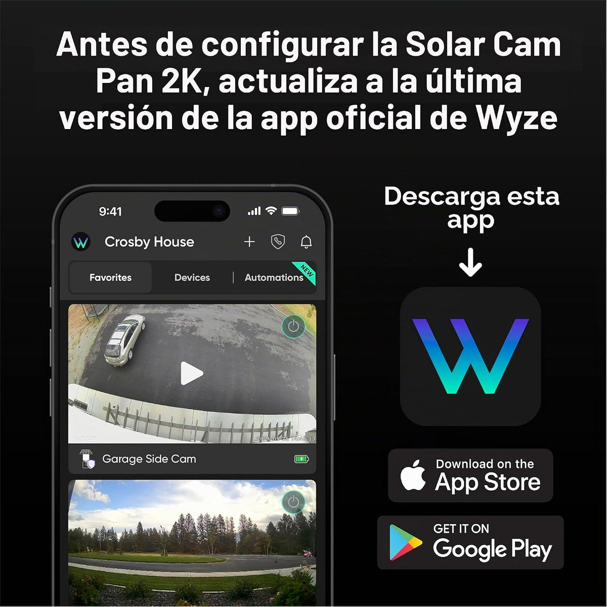 WYZE Cámara solar Pan, cámaras de seguridad 2K inalámbricas al aire...