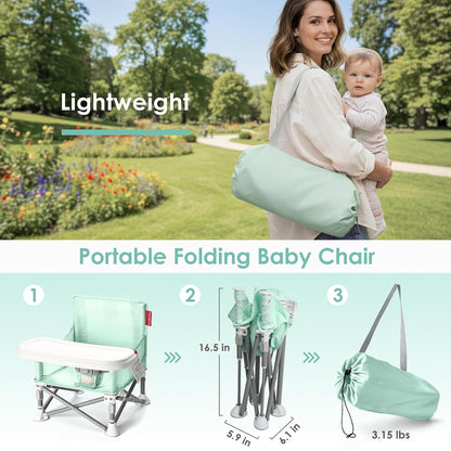 Tiny Marvels Silla de bebé, silla alta portátil para viajes y playa...