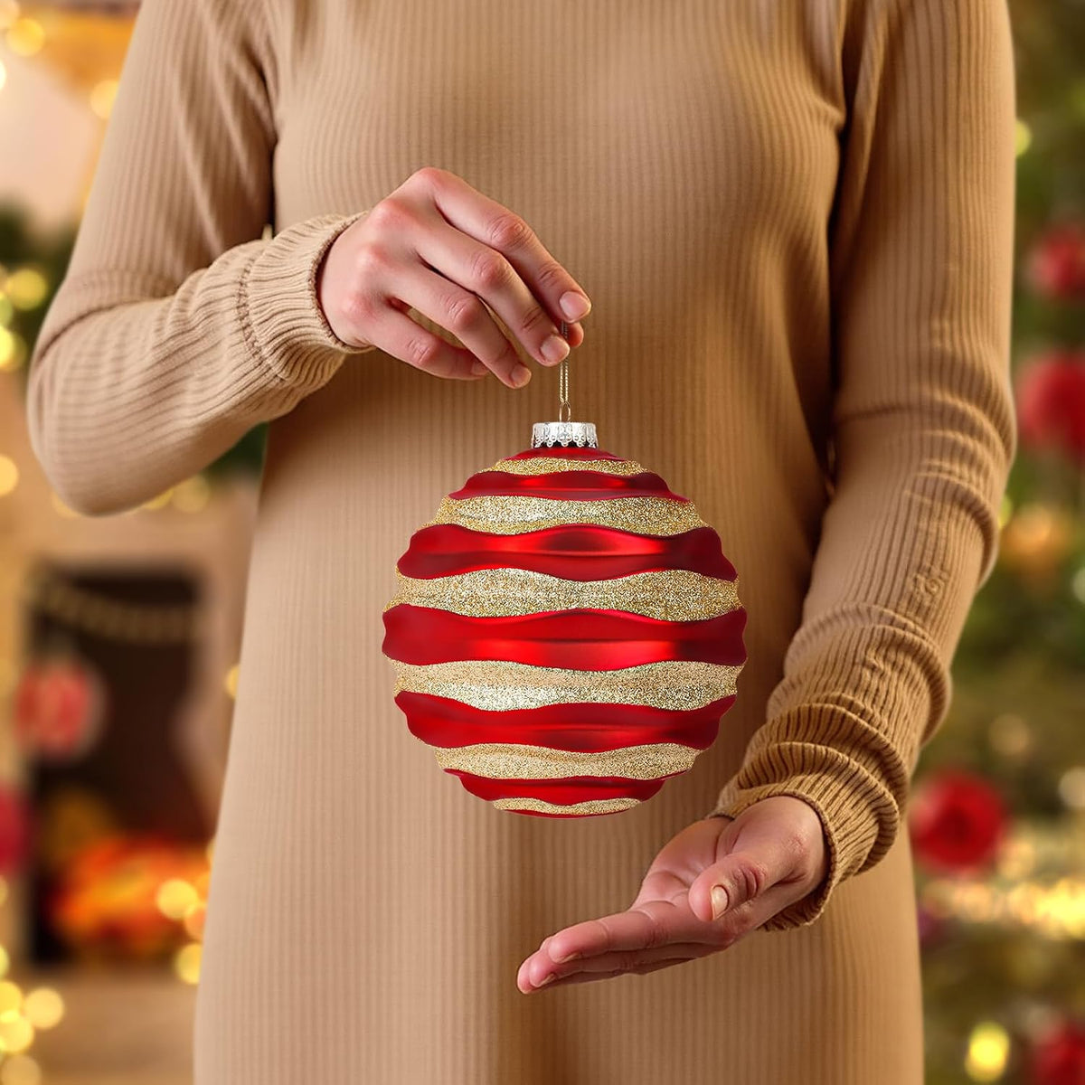 Alupssuc Adornos de bolas de Navidad grandes de 6 pulgadas\/5.906 i...