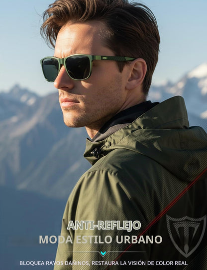 ATTCL Gafas de sol polarizadas para hombre Al-Mg Metal ultraligeras...