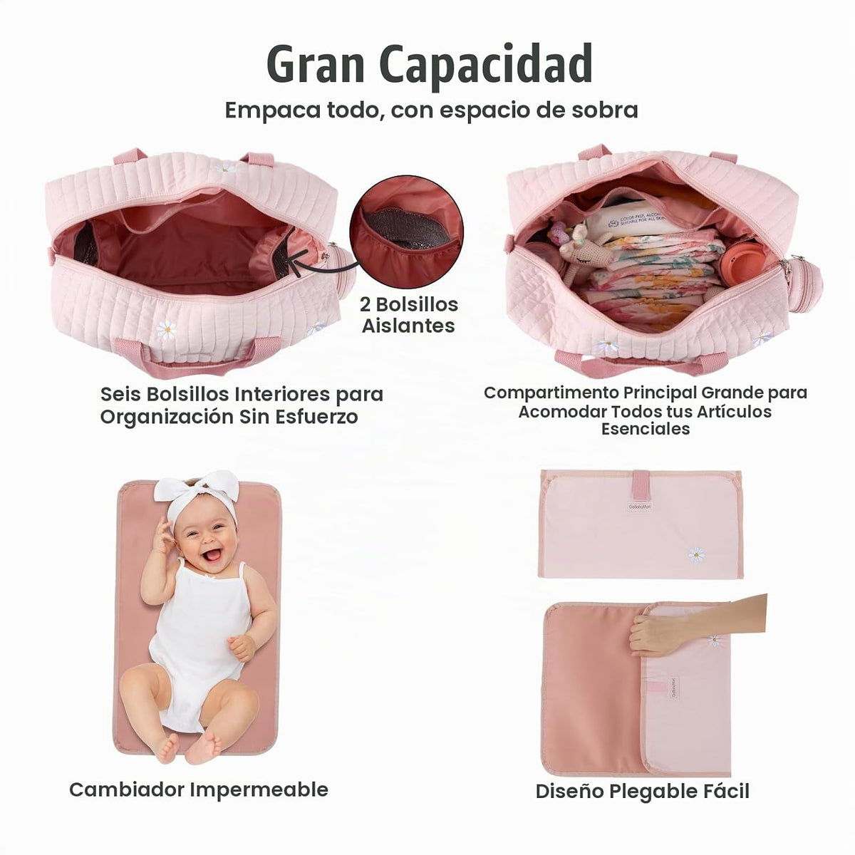 GOBABYMART Juego de bolsas de pañales de 3 piezas, bolsa de hospita...
