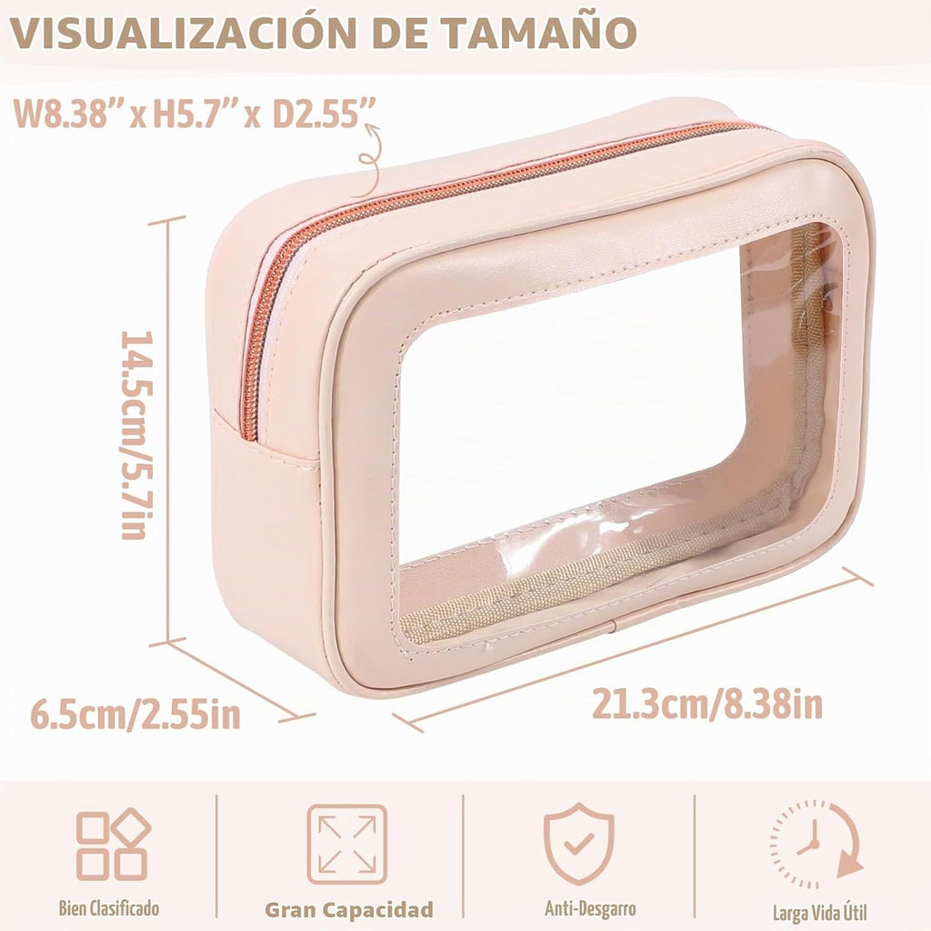 YOPCDJ Paquete de 3 bolsas de aseo transparentes, aprobada por la T...