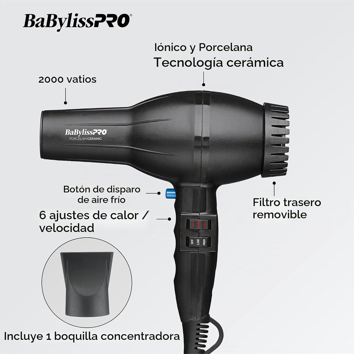 BaBylissPRO Porcelain Ceramic 2800 Dryer