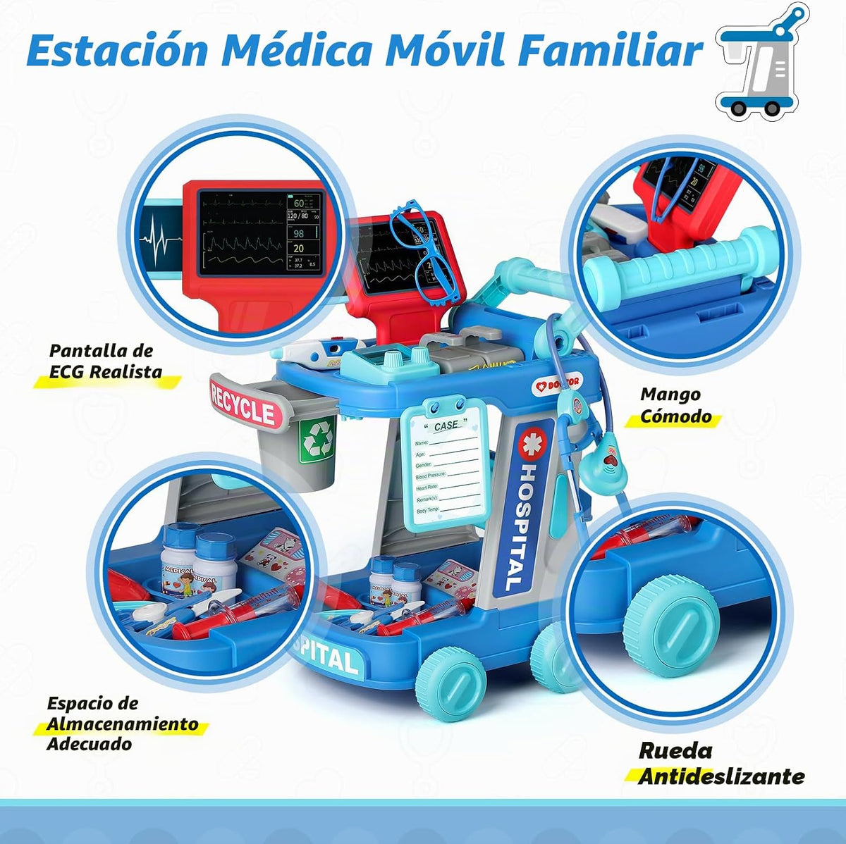 Liberry - Kit médico para niños pequeños, juguete para niñas y niño...