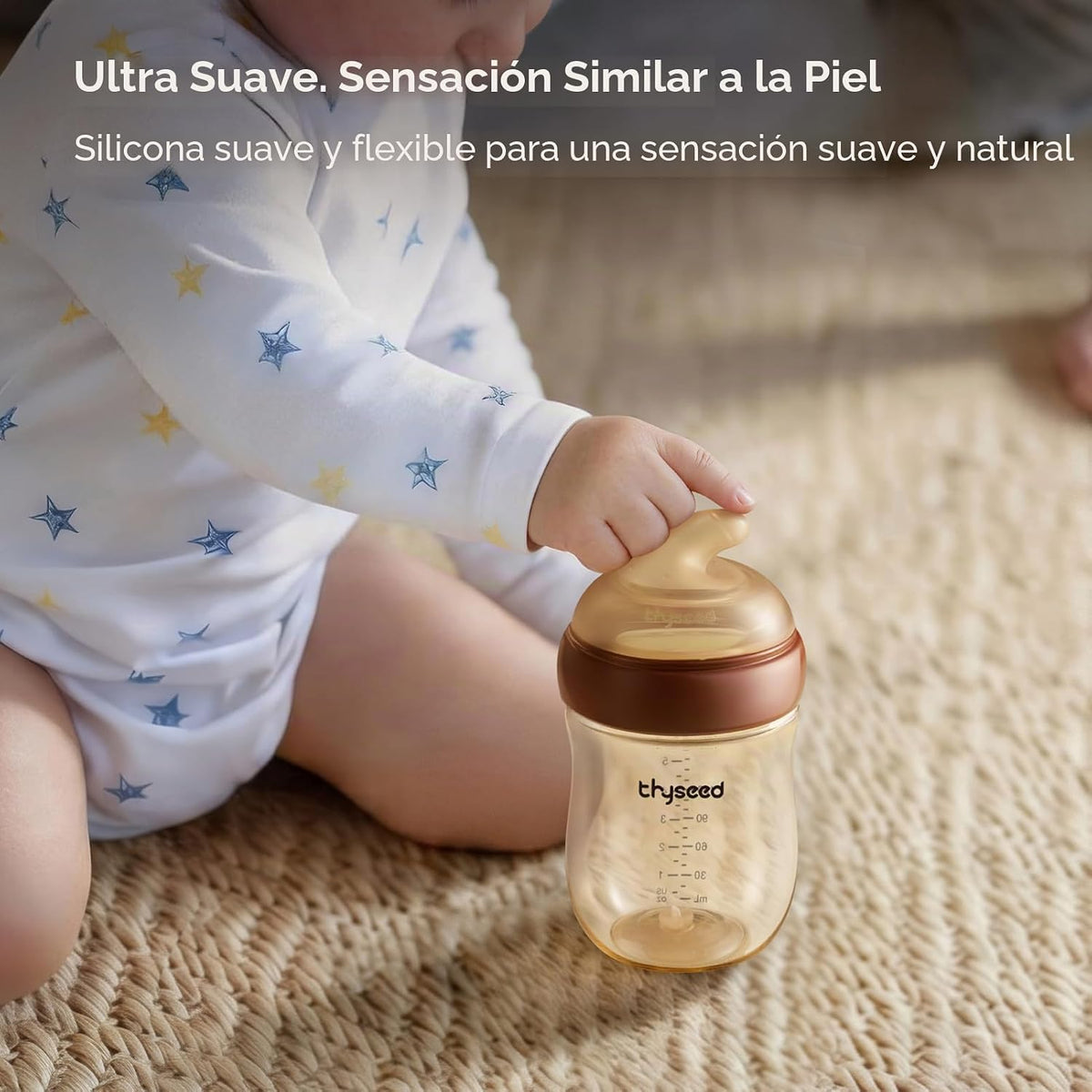 Thyseed PPSU - Biberón anticólico, pezón de flujo medio similar al...