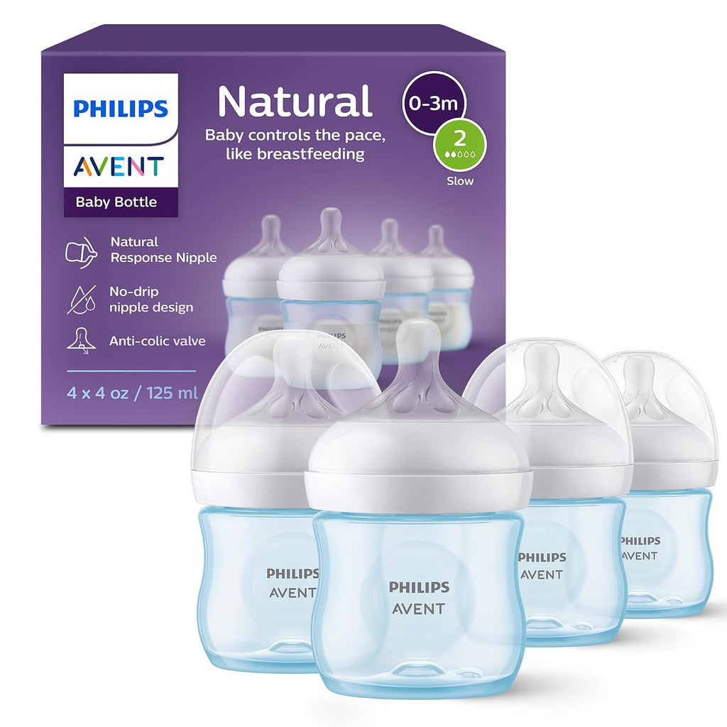 Philips Avent Biberones naturales, flujo lento, 4 onzas, sin BPA, p...