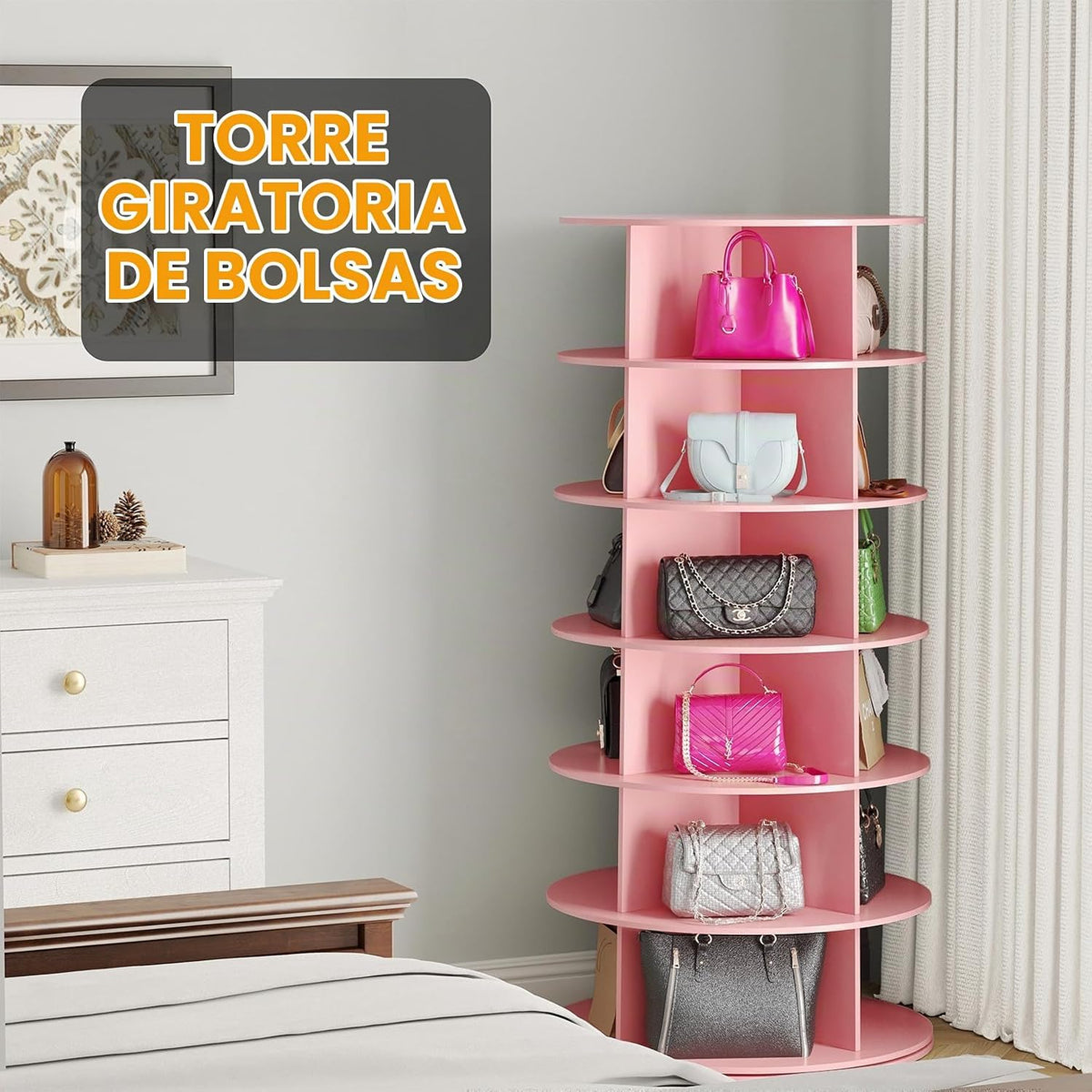 SpaceAid Torre de Zapatero Giratorio de 6 Niveles, Exhibidor de Zap...