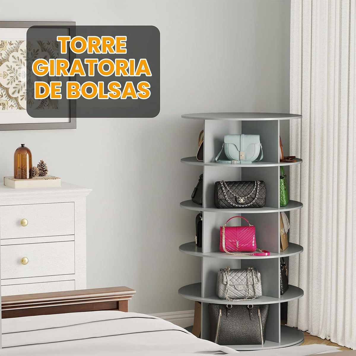 SpaceAid Torre Zapatero Giratorio de 5 Niveles, Exhibidor Giratorio...