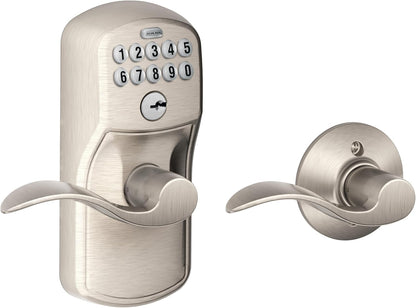 Schlage Cerradura de teclado electrónico, manija de palanca, borde...