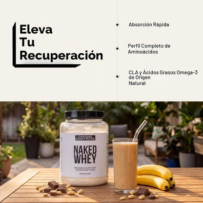 Proteína en polvo de mantequilla de maní y chocolate NAKED Whey, su...