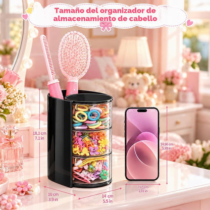 Luscinia Organizador de accesorios para el cabello con soporte para...