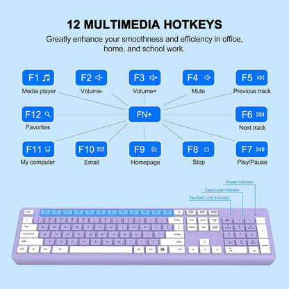 Combo de teclado y mouse inalámbricos, teclado ergonómico silencios...