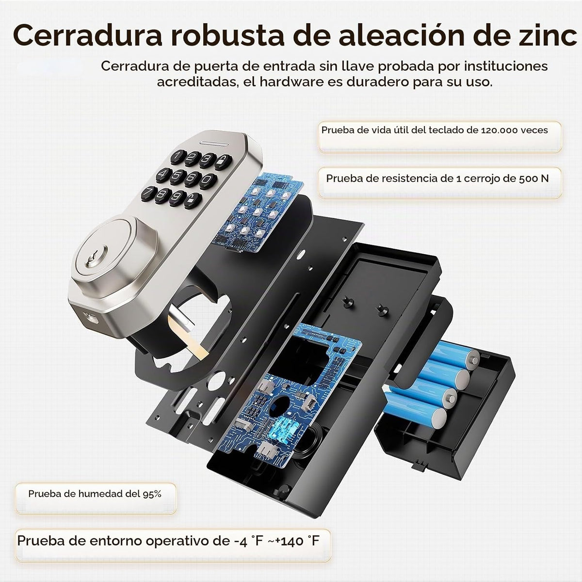 Ulecoce Cerradura de puerta de entrada sin llave con juego de peril...