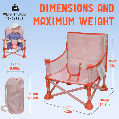 Tiny Marvels - Silla de bebé, silla alta portátil para viajes y pla...