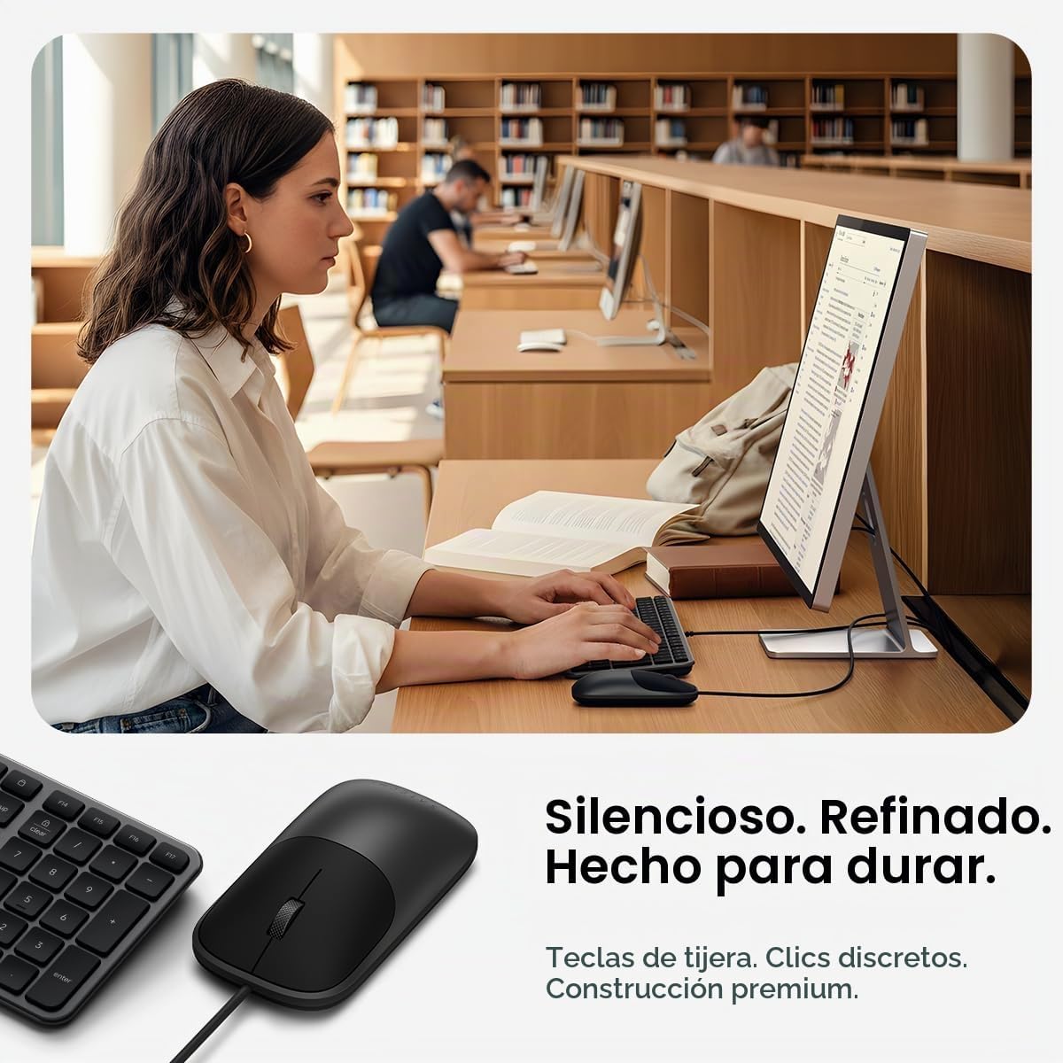 Satechi Slim CLX3 Combo de teclado y mouse con cable, USB-C, negro...