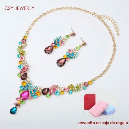 CSY Elegantes conjuntos de joyas de cristal para accesorios de vest...