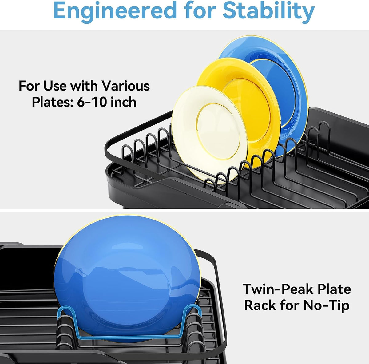 Urackify Escurridor de platos expandible para encimera de cocina pe...