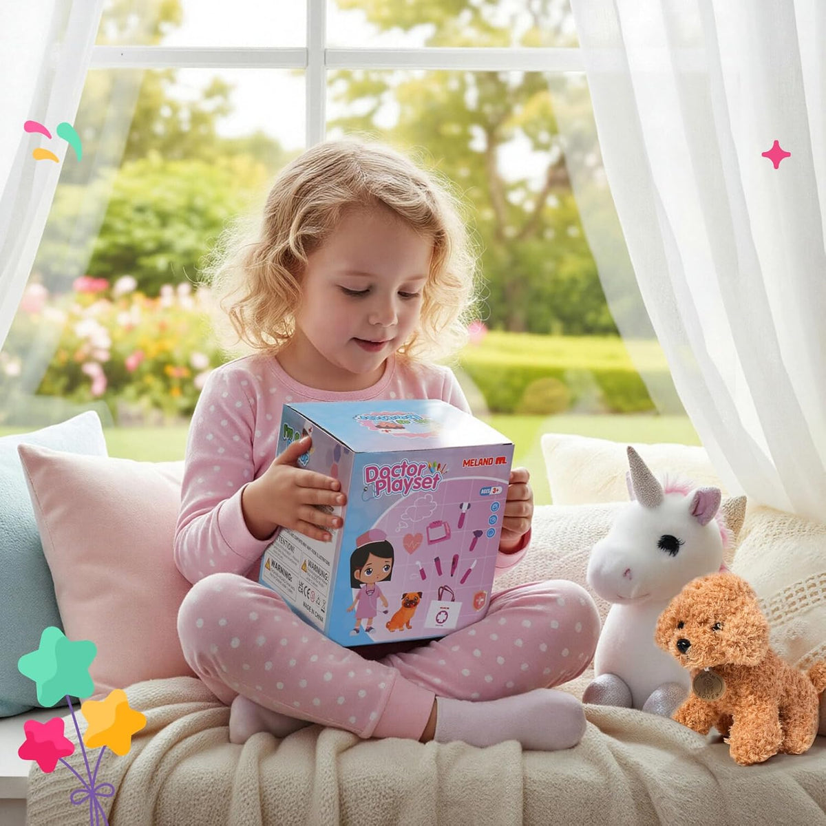 Meland Doctor Kit con cachorro para niñas, juguete de simulación re...