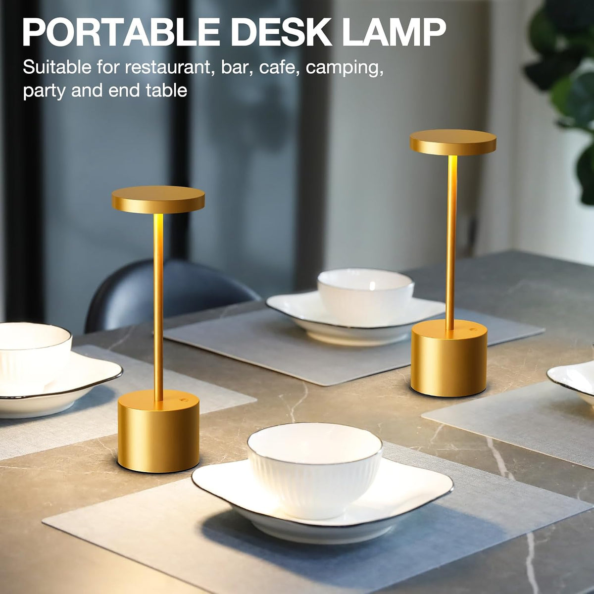 Lámpara de mesa recargable inalámbrica, funciona con batería de 400...