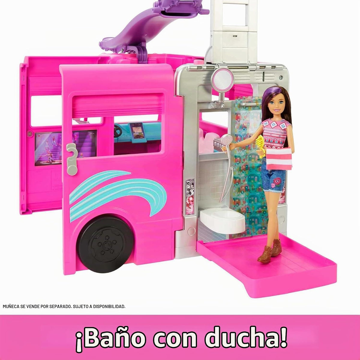 Barbie DreamCamper Playset y accesorios de camping | Incluye tobogá...