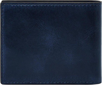 Fossil Derrick - Cartera de piel con bloqueo RFID, plegable con ide...