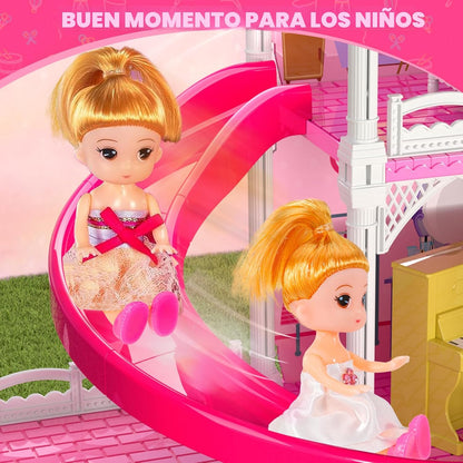 Doloowee - Casa de muñecas DIY de 2 pisos con 3 habitaciones, masco...