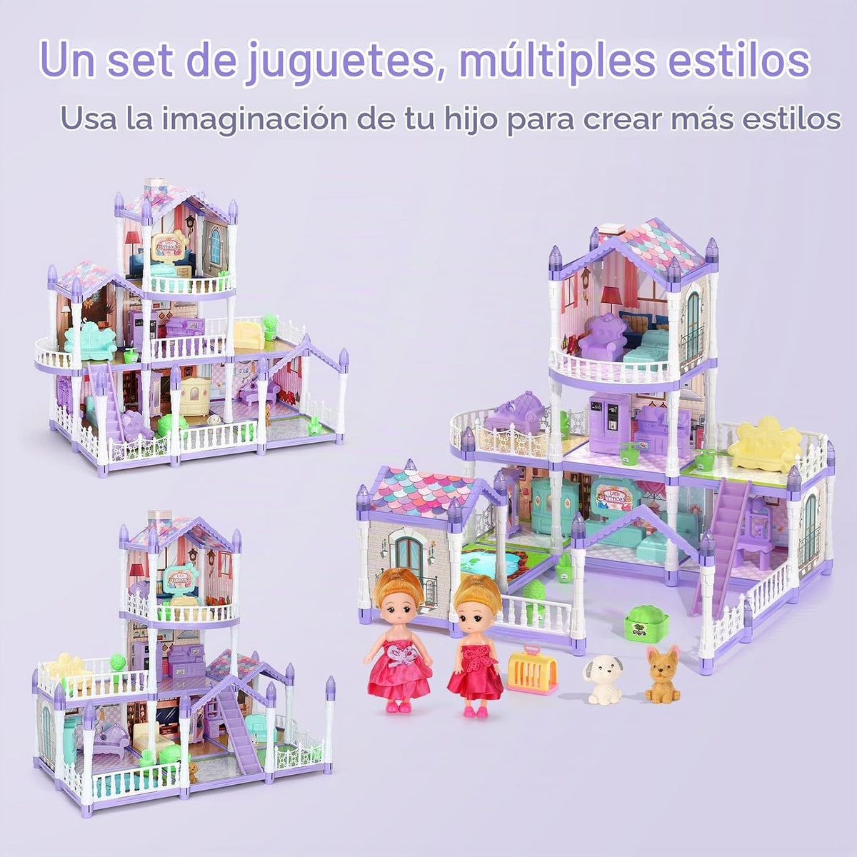 Randhar - Casa de muñecas para niñas, casa de muñecas de ensueño, 9...