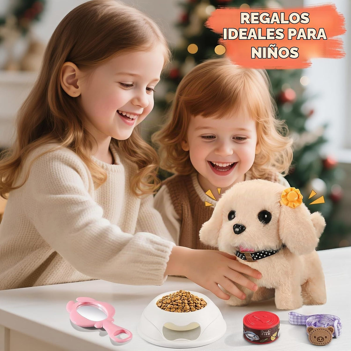 16 piezas de juguetes de perro robot para niñas, juguetes para niña...