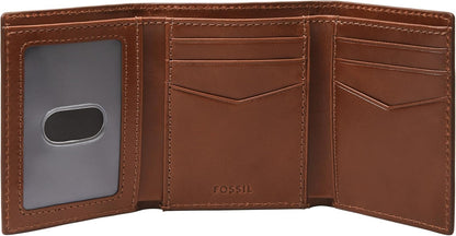 Fossil Billetera para hombre, billetera triple de cuero Hayes para...