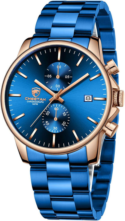 GOLDEN HOUR Fashion Business - Relojes para hombre con cronógrafo,...