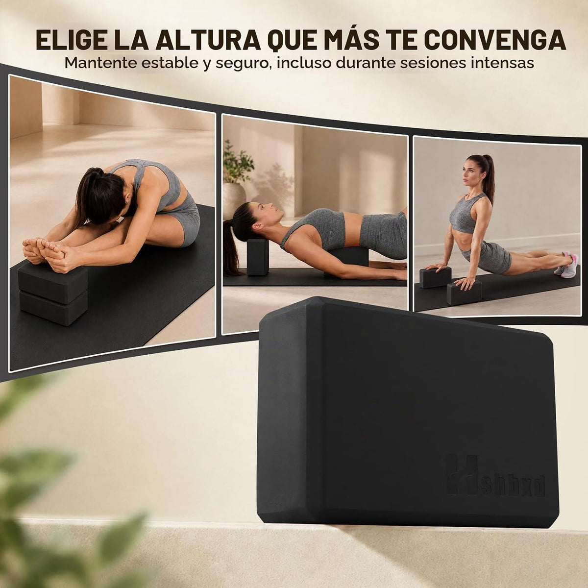 2 bloques de yoga, espuma EVA de alta densidad, antideslizante, 9 x...