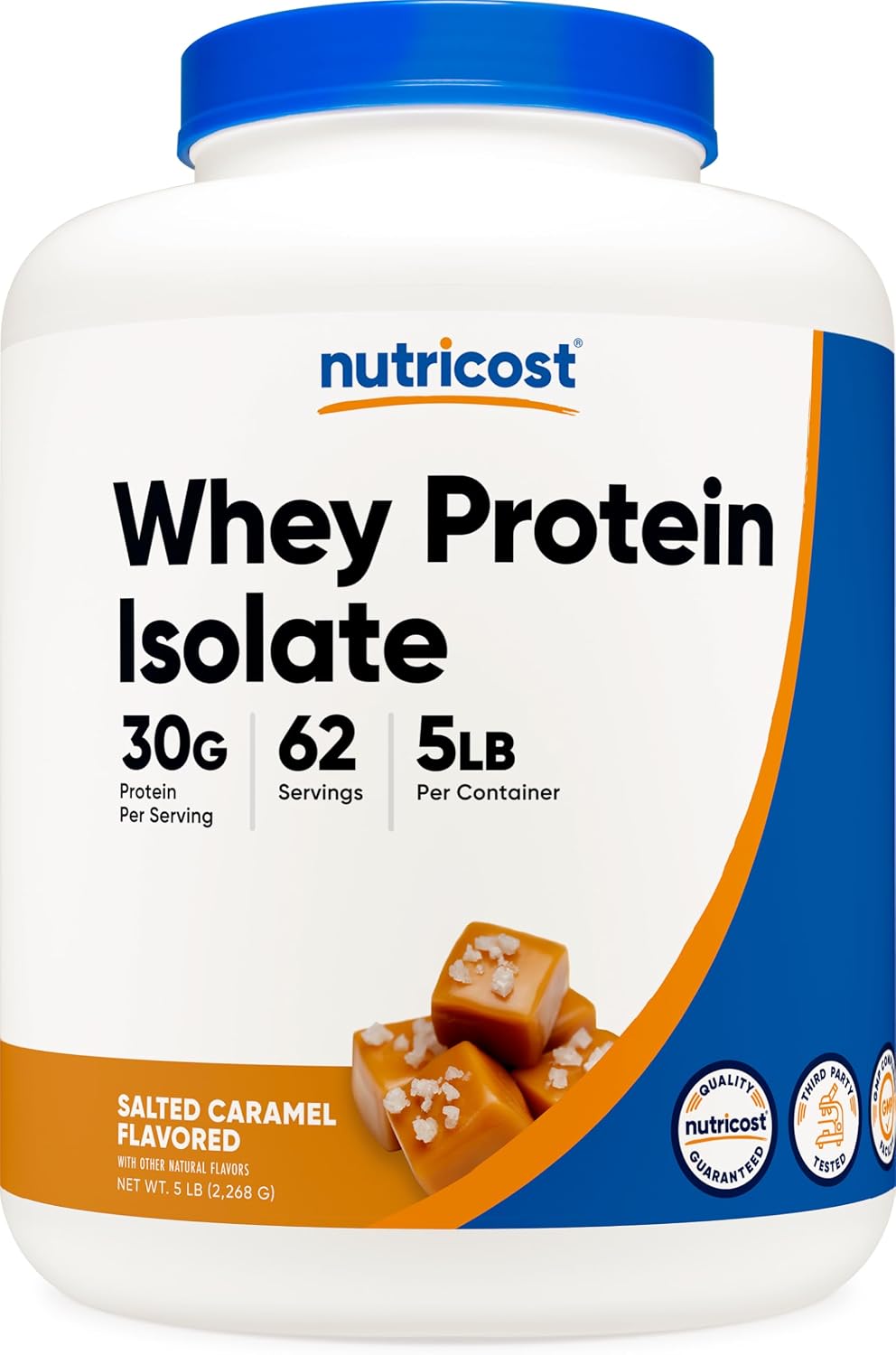 Nutricost Aislado de proteína de suero (caramelo salado, 5 libras)