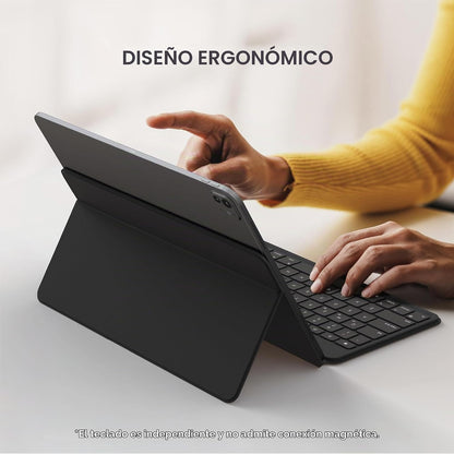 Satechi OntheGo - Teclado Bluetooth con soporte ajustable, conecta...