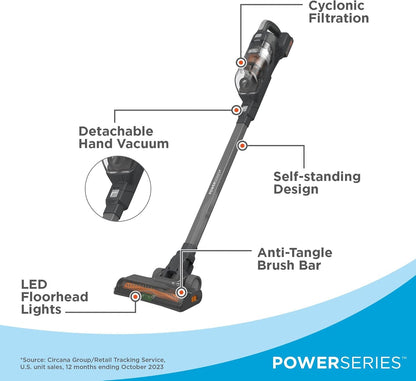 BLACK+DECKER POWERSERIES 20V MAX Aspiradora Escoba Inalámbrica, Asp...