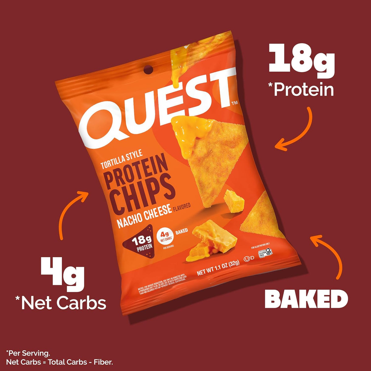 Quest Nutrition - Chips de proteína estilo tortilla de queso nacho,...