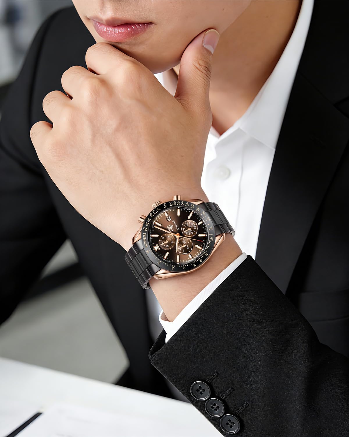 BENYAR Reloj para hombre analógico cronógrafo de cuarzo, impermeabl...