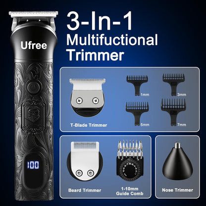 Ufree Cortapelos para hombres, recortador de barba, afeitadora de l...
