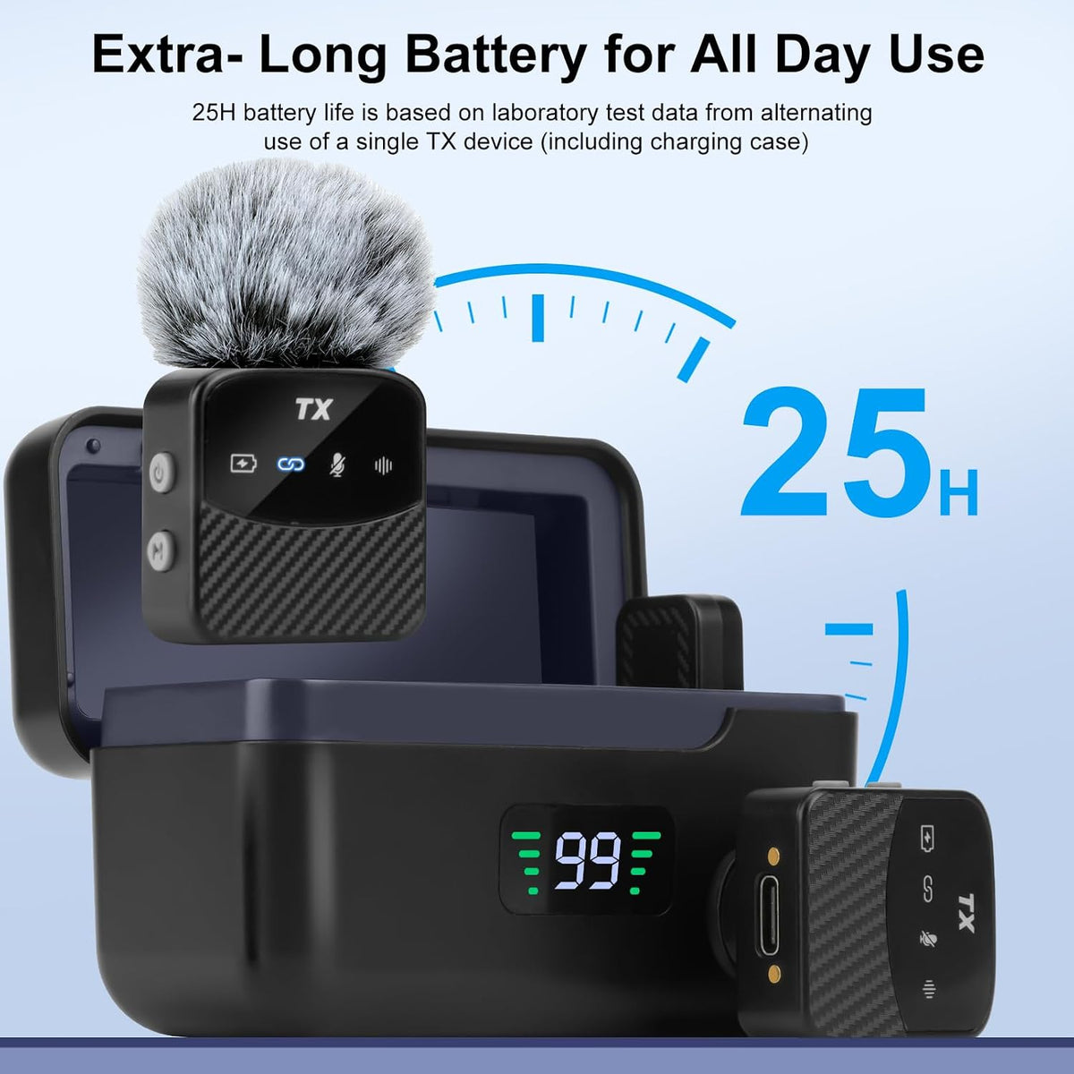 YUANRAN Mini micrófono de solapa inalámbrico para iPhone\/Android\/...