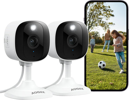 AOQEE - Cámaras 2K para seguridad del hogar, interiores\/exteriores...