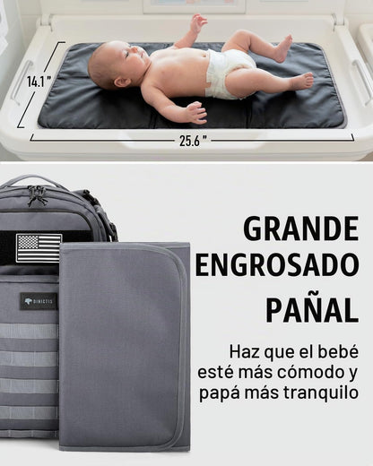 Dinictis Mochila de pañales de 40 L para papá, bolsas de pañales de...